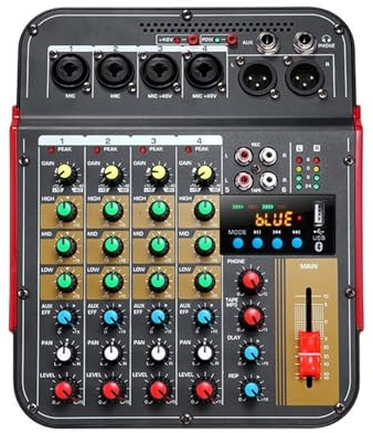 Förstärkare, 4-kanals Digital Mixerkonsol, Med Inbyggd 48V Power Music Production, för hemmet