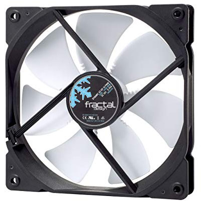 Fractal Design Dynamic X2 GP-14 PWM Computer Fan - Silent Fan - High Airflow – 140x140x25 mm – 1700RPM – FDB-Bearings – Trip Wire - Aerodynamically Shaped Struts – 12v - Black/White (Single)