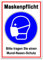 Maskenpflicht Aufkleber Sticker Zutritt nur mit Maske Markierung Hinweis Hinweisschild für Handel Einzelhandel Behörden Folie selbstklebend R111 (Maskenpflicht)