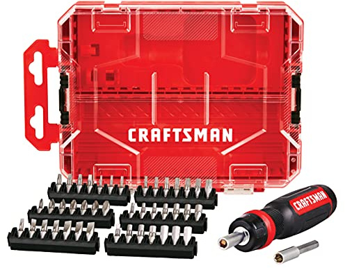 CRAFTSMAN RATCHETING SCREWDRIVER, 44PC (CMHT68017), Red