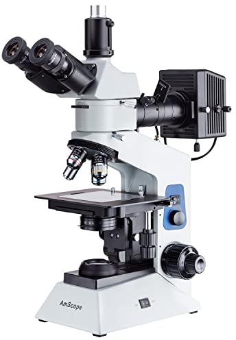 AmScope - Microscope trinoculaire 40X-800X métallurgique à double éclairage avec polarisation - ME580TA-PZ-2L