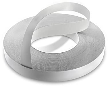 WoodPress® 30mm Perlgrau Melamin Kantenumleimer mit Schmelzkleber – 50m Industrielle Rolle – Einfaches Aufbügeln für Heimwerker