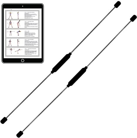 BEST SPORTING Schwingstab Fitness in 3 Farben I Swingstick für Ganzkörpertraining I Gymnastikstab mit Anleitung für 16 Übungen I Fitnessgeräte für zuhause I Elastic Fitness Bar