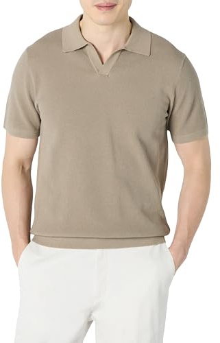 Amazon Essentials Polo en Tricot à Manches Courtes pour Homme, Coupe Classique, Marron Champignon, Taille XL