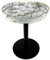 Heaven4you Round Wooden End Side Table with Decorative Marble-Style Tray Top with Gold Accents | Stylish & Functional Accent Table for Any Room