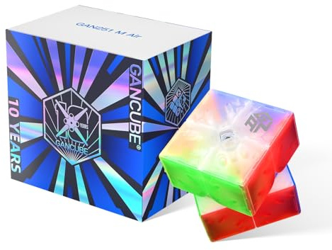 GAN251M Air Speed Cube 2x2 Magnetico Cubo di Velocità Professionale, Ultraleggero da 50g con 48 Magneti, Stabilità e Scorrimento Eccezionali per Principianti e Competizioni(Edizione 10th Anniversary)