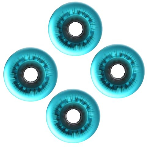 JCXYL EV Lysande inlineshjul 76mm/80mm med kullager ABEC-9 för inomhus- och utomhusbruk 92A Luminescence-rullskridskor, 4-pack,Blue,80mm
