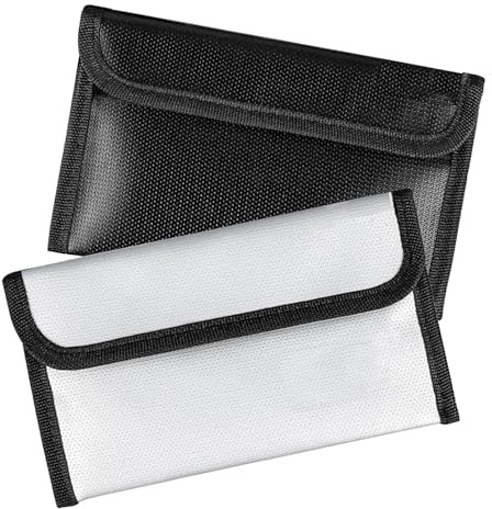 MIPIACE 2 Pezzi Borsa Portavalori Ignifuga 20 x 12 cm Portafoglio Ignifugo con Cerniera Borsa Ignifuga Fuoco Custodia Sicura Portadocumenti per Documenti Contanti Chiavi Passaporto Oggetti di Valore