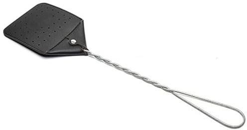 Flugsmälla 43 cm lång flugsmälla för inomhus robust kraftigt PU-läder flugwatter med starkt trådhandtag bärbara smickrar för hem, utomhus