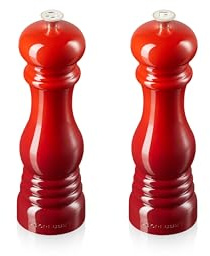 le Creuset Salt and Pepper Grinder Set, Ceramic Grinding Mechanism, Each 6 x 6 x 20.8 cm, Cherry, 96002100060000