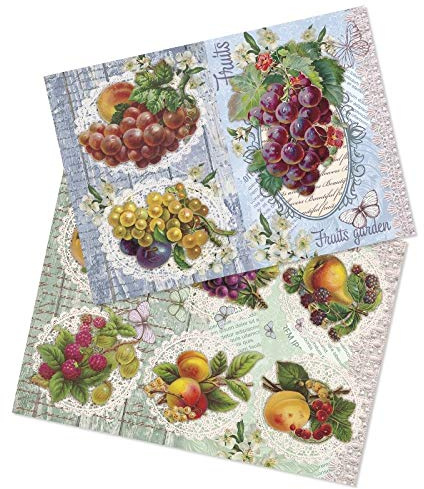 Ideen mit Herz - 2 hojas papel de arroz de precioso decoupage, DIN A4, 2 diseños diferentes, vintage, Navidad, etc.