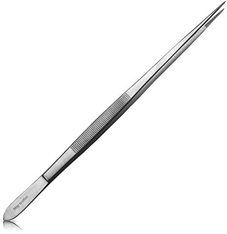 May - Matlagningspincett med fin spets - 30 cm lång - kökspincetter - grilltänger - pincett i rostfritt stål
