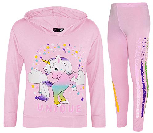 A2Z 4 Kids Filles Survêtement Arc-en-Ciel Unicron Dabbing - Unicorn Hooded Set 228 Baby Pink 13