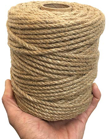 ILIKEEC 5mm Jute Twine, 328 Feet Braided Jute Rope, Heavy Duty and Thick Twine Rope for DIY Artwork, Bundling, Home Decor, Gardening Applications