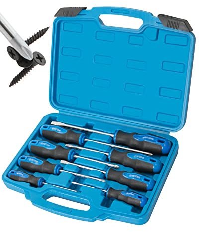 8-teiliges magnetisches Schraubendreher-Set mit Nichrom-Spitze, 4 Kreuzschlitz- und 4 Schlitzspitzen, professionelles Schraubendreher-Set mit gepolstertem Griff und hohem Drehmoment