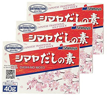 SHIMAYA Dashi No Moto 3 x 40g japanisches Würzpulver Bonito Würzmittel für Suppen und Eintöpfe Granulat Pulver Japan Lebensmittel Dashipulver (3er Set (3 Stück))