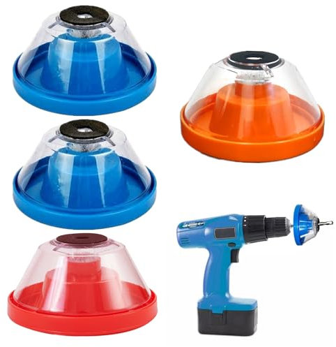KUBDPQOR Raccogli Polvere Trapano, 4 Pezzi Rimovibile Raccogli Polvere per Trapano, Accessori Trapano Copertura Raccogliere la Polvere Durante la Perforazione Evitare Che la Polvere Voli in Giro