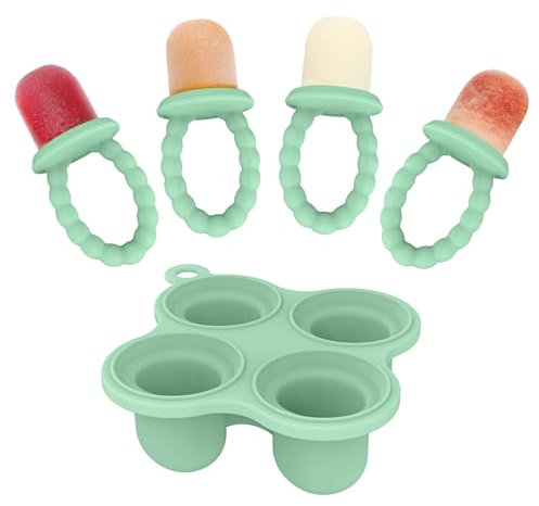btrfe Silikon Kleine Popsicle-Formen, Baby-Eislutscher-Form, Tiny Pops und Beißring für Kleinkinder 4+ Monaten Lindert Zahnschmerzen, Baby-Essentials
