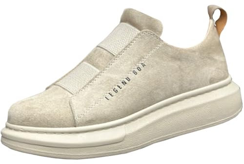Solaress 307 Herren Sneaker Business-Casual Fashion Schuhe Suede, EU 42, Beige Widleder