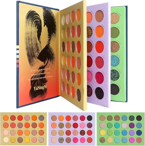 72 Color Makeup Palettes Press Eyeshadow Palette Book Shadow Palette Glitter Matte Shimmer Natural Highly Pigmented Professional Eye Shadow Powder Long Lasting Waterproof Make Up Palette