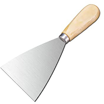 Espátula, herramientas de metal for paneles de yeso, mango de madera maciza, paleta raspadora, utilizada for paneles de yeso, pintura, papel tapiz, herramienta for quitar masilla de pared, 5 pulgadas(