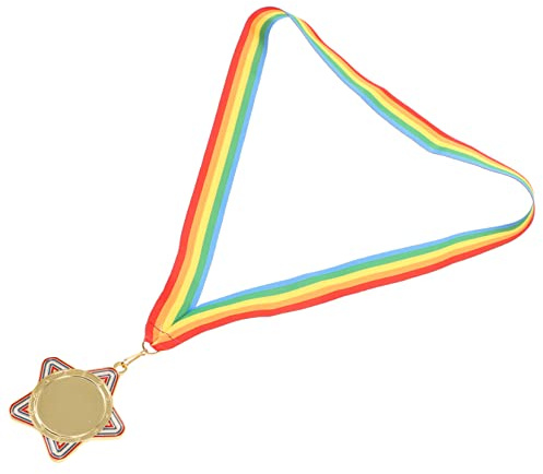 YARNOW 6/12 Piezas Medallas de Premio para Niños, Medalla Deportiva con Cinta de Arcoíris, Insignias de Juego de Metal para Fiestas Escolares y Eventos