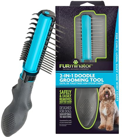 FURminator 2-in-1 Doodle Grooming Tool for Dogs Susceptible to Matting
