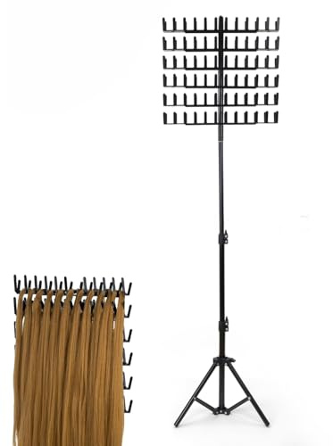 Braiding Hair Rack, Adjustable Braiding Hair Rack, Brai- H-air Standing Ra-ck Holder, Braid-ing R-ack Display, For Hairstylists And Braiders, H-air Extension Holder