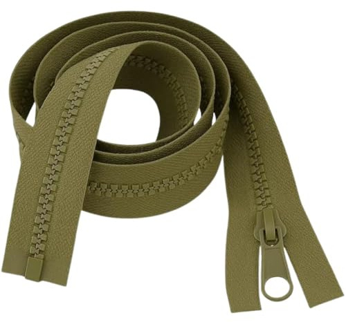 Oliv 20 cm (8 tum) kraftig tjock dragkedja – separerande stil, stark #5 tänder, perfekt för hantverk, plånböcker och handgjorda väskor från Giddy Square