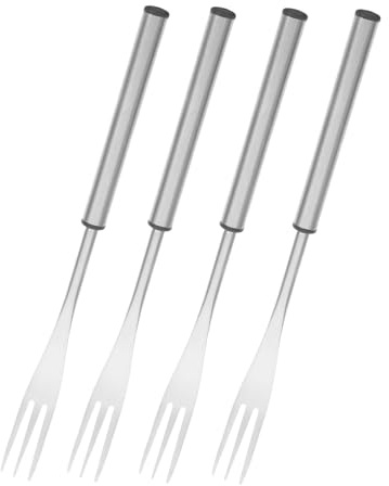 WEKADRIN 4 pezzi Forchette per Fonduta in Acciaio Inossidabile con Manico Resistente al Calore per Formaggio Cioccolato Marshmallow e Bbq Utensili Versatili per Casa e Cucina