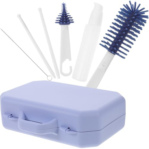 TOKIDNY Set de Brosses Nettoyage Biberons Silicone avec Boîte de Rangement Portable pour Biberons Tétines et Pailles Léger et Pratique pour Voyage et Maison