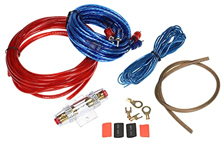 Ejoyous Kit d'installation d'amplificateur de Caisson de Basses Audio de Voiture 1200 W, Câble CCA Haute Puissance, Câblage Audio Complet de Voiture et Porte-fusible pour des Performances Maximales