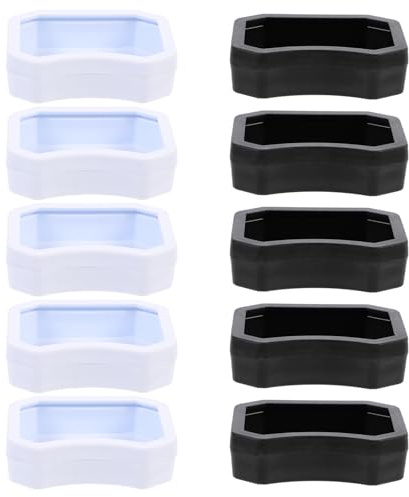 TOPPERFUN Cuencos para Terrarios 10 Piezas para Reptiles y Tortugas, Comedero y Plato de Comida para Lagartos y Geckos, Plástico Resistente en Color Claro y Negro, Tamaño Pequeño Adecuado
