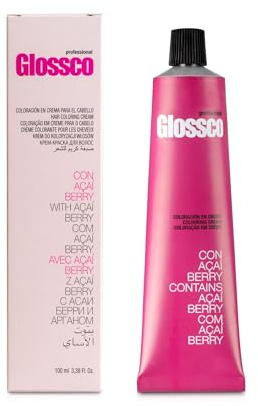 GLOSSCO PROFESSIONAL - Tinte Pelo Glossco 8.34 Rubio Claro Dorado Cobrizo 100 ml, Coloración Permanente Crema, con Açaí Berry y Aceite de Argán, Cobertura Total, Brillo y Color Intenso, Mayor Duración