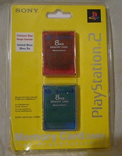 Playstation 2 Memory Card 8MB 2PK Red/Blue
