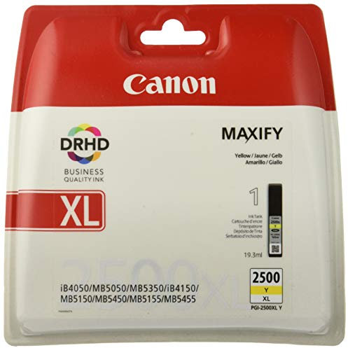 Canon PGI-2500 XL Y Druckertinte - Gelb mit hoher Reichweite 19,3 ml für MAXIFY Tintenstrahldrucker ORIGINAL