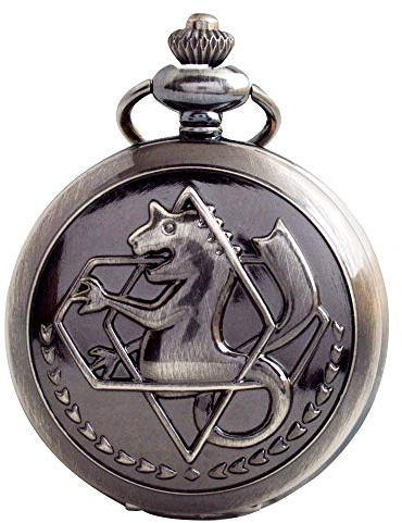 Fullmetal Alchemist - Reloj de Bolsillo con Caja de Cadena para Accesorios de Cosplay, mercancía de Anime, Alchemist-Negro, L, Anime