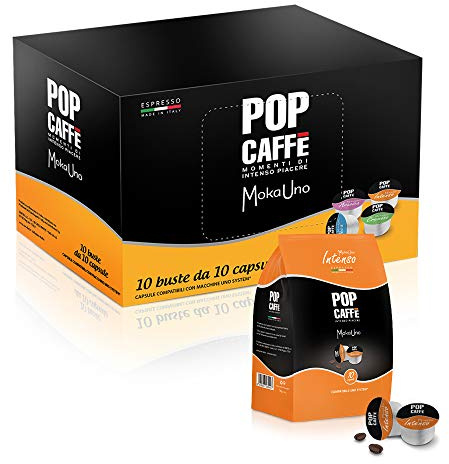 POP CAFFE' MOKA UNO .1 MISCELA INTENSO 100 CAPSULE COMPATIBILI UNO SYSTEM, ILLY E KIMBO