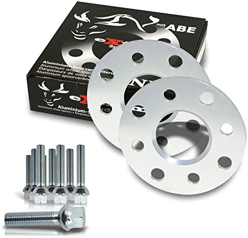 NJT eXtrem 790243 Cales Elargisseurs de voies 10mm (paire) - 5mm (épaisseur par Cale) incl. boulonnerie Entraxe (LK) 5x112 Alésage 66,6mm