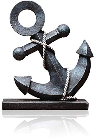 Lependor Home Decor Statue Creative Anchor Rudder Art Decoration Small Crafts Living Room TV Cabinet Office Decoration - Dark Blue Anchor