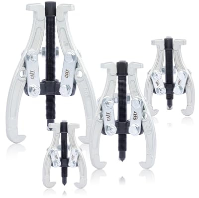 Orion Motor Tech Gear Puller Set, 3 4 6 8 3 Jaw Puller Kit for Pulley Gear Bearing Flywheel Removal, Heavy Duty Pulley Puller with Reversible Jaws 4 pcs Bearing Puller Tool Kit