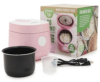 GreenLife 4-Cup Digital Rice Cooker, PFAS & PFOA-Free Removable Ceramic Dishwasher Safe Pot, Healthy Cooking Oats Grains & More, Auto Presets, Touch-screen, Delay & Keep Warm, Paddle Included, Pink
