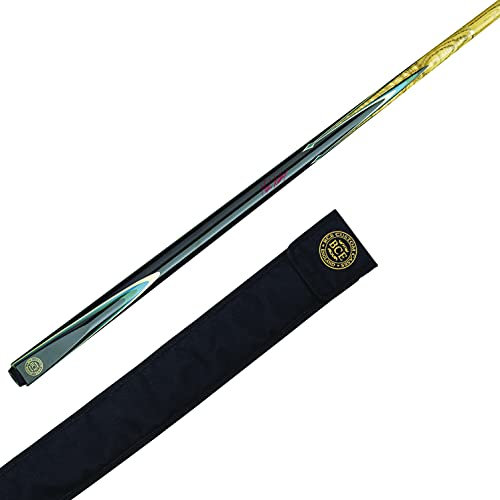 BCE JWS.250am Mark Selby 2 Piece North American Ash Snooker/Pool Cue - 145cm Length - 9 5mm tip with Classic Case, Black Butt/Natural Wood Shaft