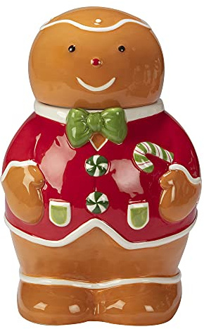 Certified International Holiday Magic Gingerbread 3-D Cookie Jar, 72 oz.