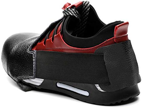 Hemoton Steel Toe Cap Safety Overshoes, Non-Slip Leather Shoe Covers with Adjustable Strap, Black Steel Toe Protector for EUR Size 36-46, Ideal for Workplace Safety and Visitor Protection