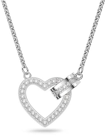 Swarovski Lovely Halskette, Weiße und Rosé Vergoldete Damenhalskette mit Strahlendem Anhänger