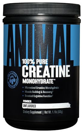 ANIMAL Pure Creatine Monohydrate – reines, mikronisiertes Kreatin Monohydrat Pulver – 5 g Kreatin pro Portion – leicht absorbierbar & geschmacksneutral – 500 g