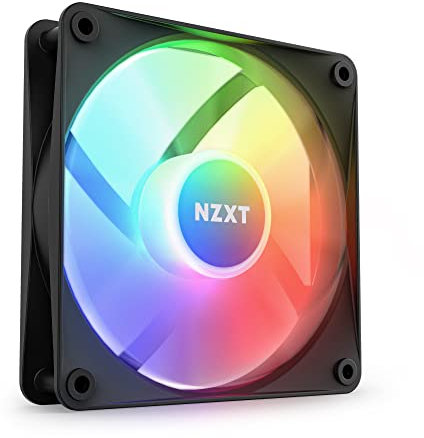 NZXT F120 RGB Core - 120mm Hub Mounted RGB Fan - 8 Individually Controllable LEDs - Semi Transparent Fan Blades - Hydrodynamic Bearing - PWM Control - CAM Software - Black
