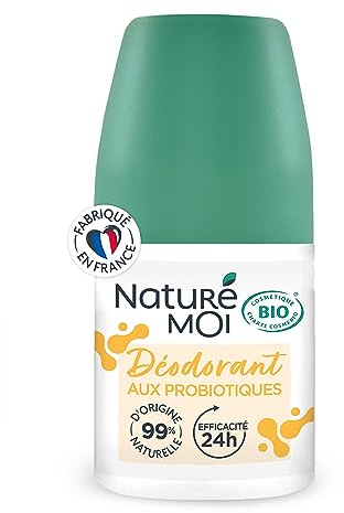 Naturé Moi - Déodorant roll-on - Efficacité 24h - Déodorant aux actifs probiotiques - Parfum Douceur d'été - 99% d'Origine Naturelle - 50 ml - Fabriqué en France