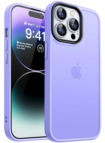 CANSHN Upgrade für iPhone 14 Pro Hülle [Militärschutz] Schutzhülle Samtige Touch Slim Matt Anti-Kratzen Dünne Handyhülle iPhone 14 Pro Case, Hellviolett
